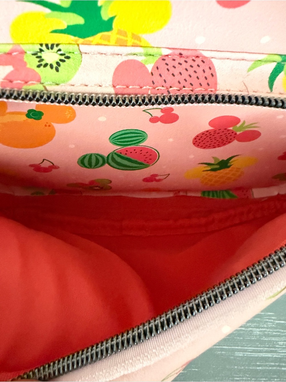 Loungefly Pink Fruit Mickey Ear Mini Backpack with Yellow & Green Accents - Picture 7 of 7